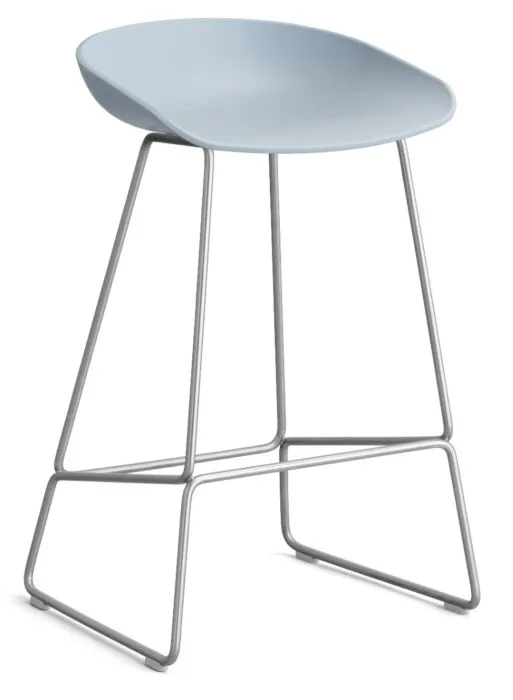 HAY About a Stool AAS38 barkruk RVS onderstel-Zithoogte 65 cm-Slate Blue Flitsaanbieding