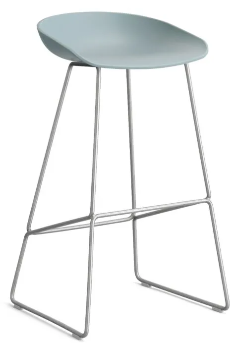 HAY About a Stool AAS38 barkruk RVS onderstel-Zithoogte 75 cm-Dusty blue Koopje