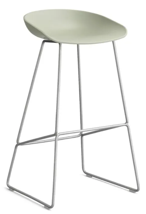 HAY About a Stool AAS38 barkruk RVS onderstel-Zithoogte 75 cm-Pastel green Speciale Aanbieding