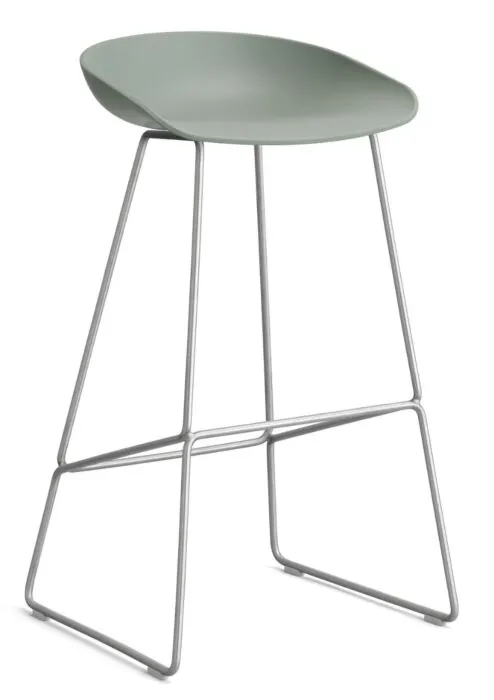 Hete Deal HAY About a Stool AAS38 barkruk RVS onderstel-Zithoogte 75 cm-Fall Green