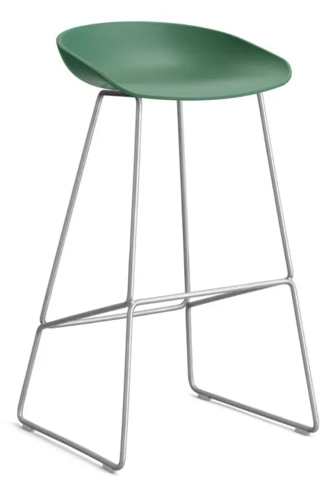 HAY About a Stool AAS38 barkruk RVS onderstel-Zithoogte 75 cm-Teal Green Gecertificeerd