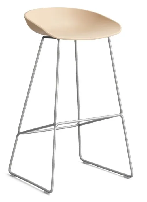 Favoriet HAY About a Stool AAS38 barkruk RVS onderstel-Zithoogte 75 cm-Pale Peach