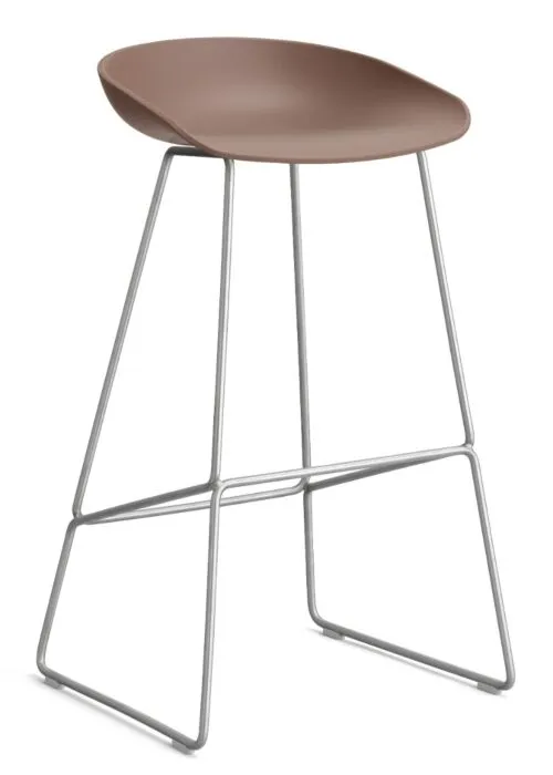 HAY About a Stool AAS38 barkruk RVS onderstel-Zithoogte 75 cm-Soft Brick Actieprijs