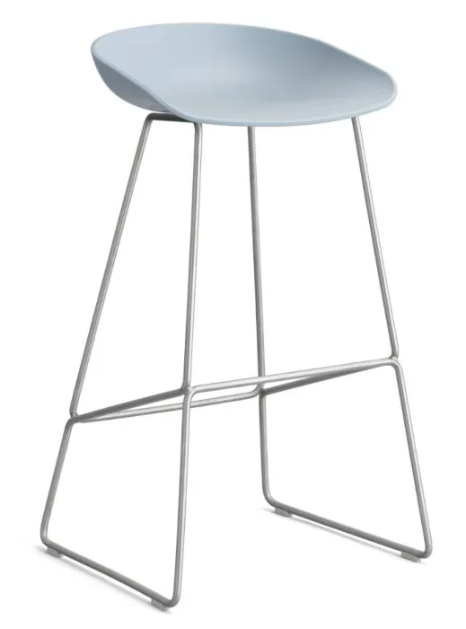 Premium HAY About a Stool AAS38 barkruk RVS onderstel-Zithoogte 75 cm-Slate Blue