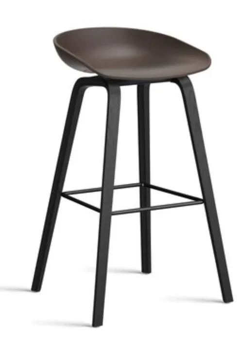 Aanbieding HAY About a Stool AAS32 barkruk zwart onderstel-Zithoogte 65 cm-Raisin