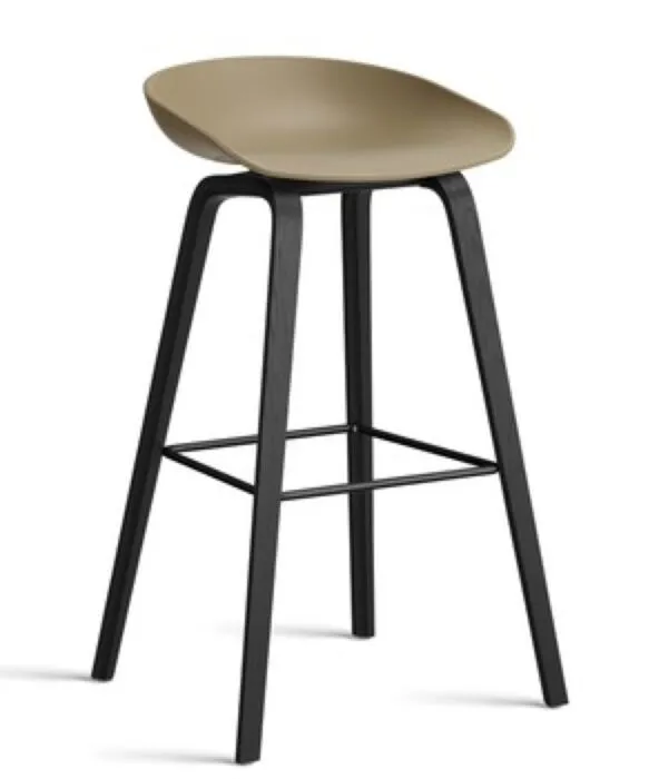 HAY About a Stool AAS32 barkruk zwart onderstel-Zithoogte 75 cm-Clay Meest Verkocht