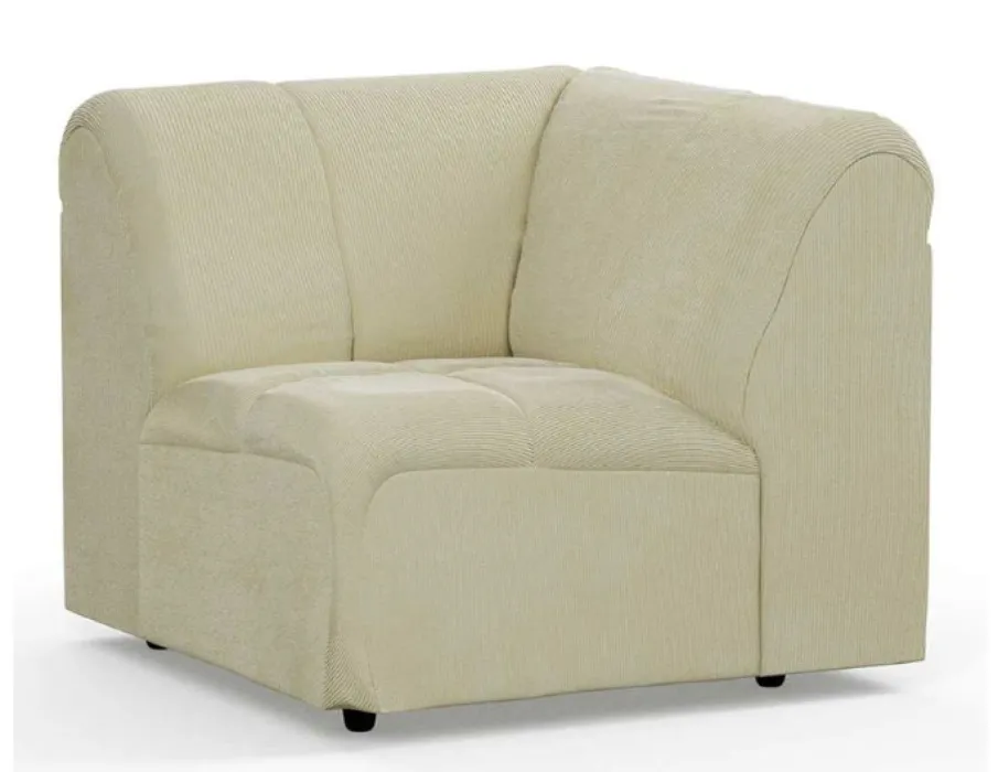 Favoriet HKliving Wave bank - Corner element-Hay
