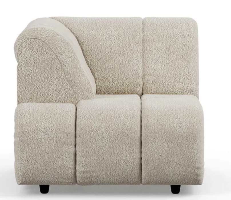 Tijdelijk Beschikbaar HKliving Wave bank - Left High Arm element-Cream