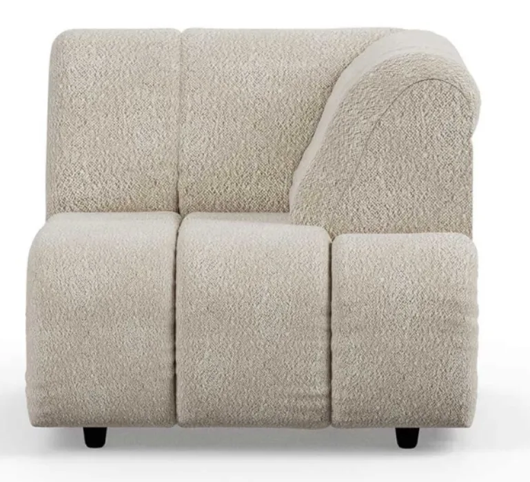 HKliving Wave bank - Right High Arm element-Cream Laatste Versie