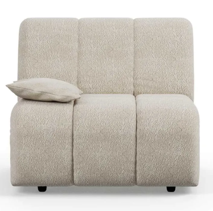 Betaalbaar HKliving Wave bank - Left Low Arm element-Cream