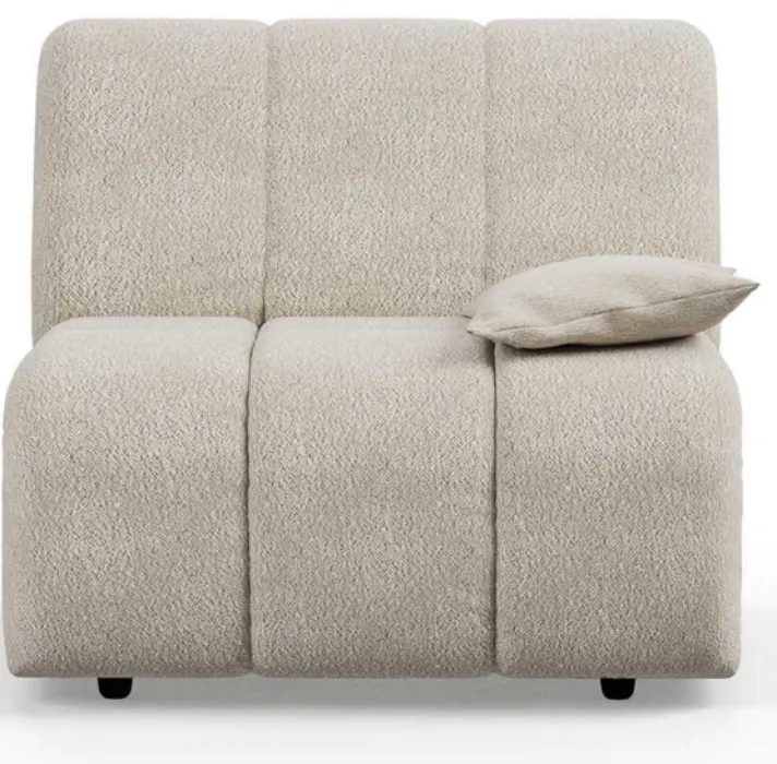 HKliving Wave bank - Right Low Arm element-Cream Betrouwbaar