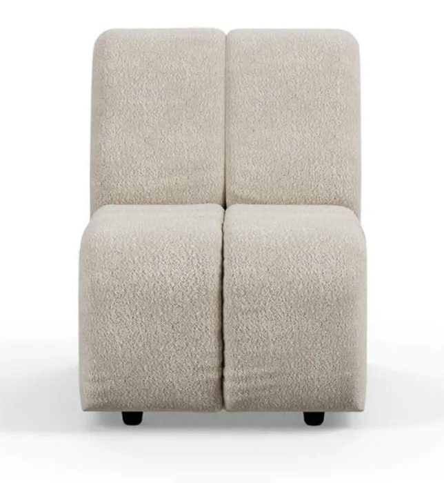 Rechtstreeks Van De Fabrikant HKliving Wave bank - Middle Small element-Cream