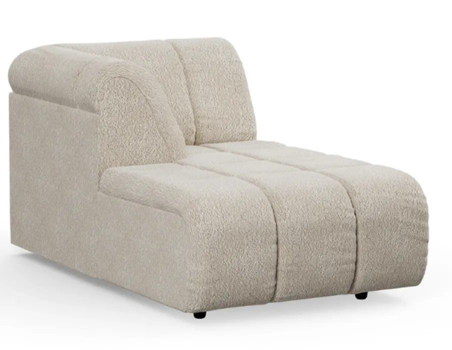 HKliving Wave bank - Left Divan element-Cream Veilige Betaling