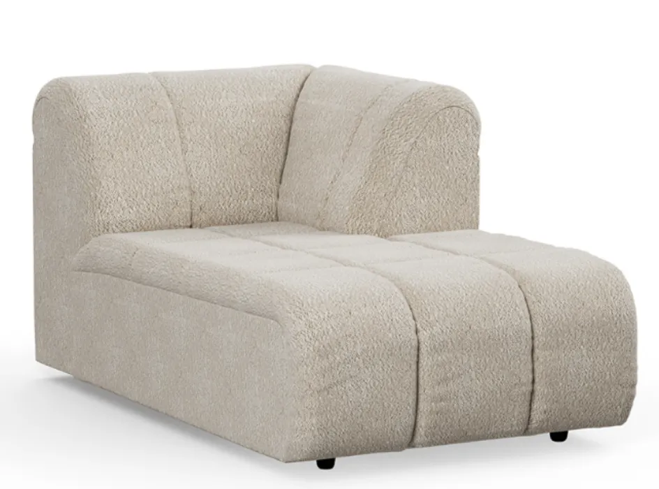 HKliving Wave bank - Right Divan element-Cream Must-Have