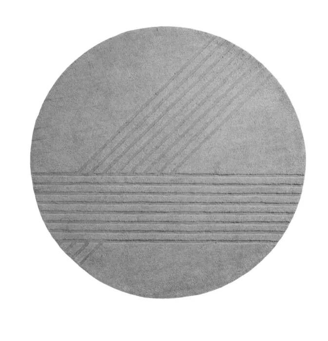 Gratis Retour WOUD Kyoto rond vloerkleed-Grey-Ø 200 cm