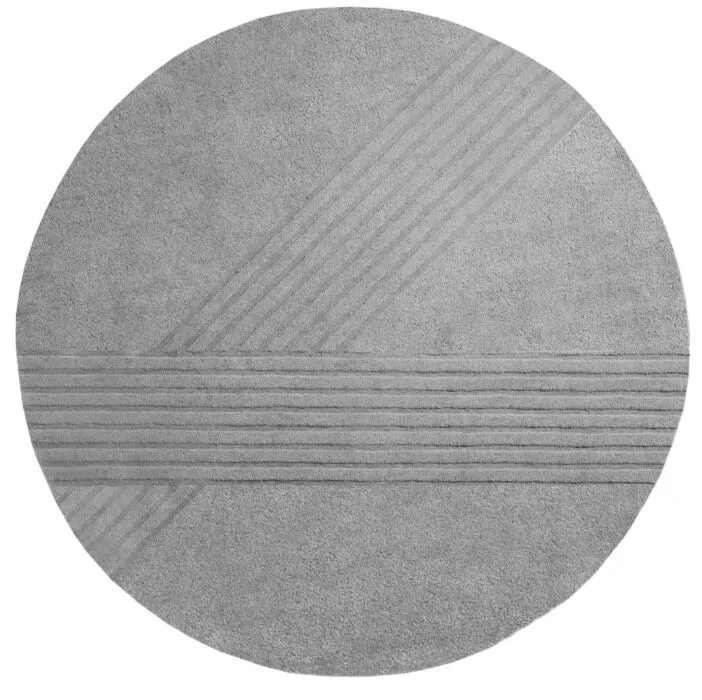Voordeelprijs WOUD Kyoto rond vloerkleed-Grey-Ø 250 cm