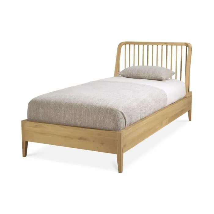 Ethnicraft Spindle eiken bed-90x200 cm-Hout Beperkt Aanbod