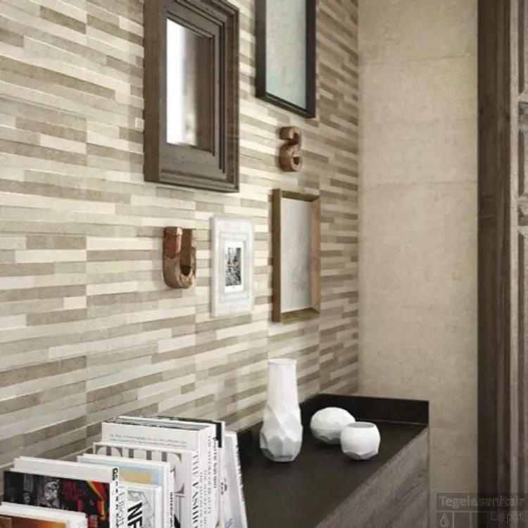 Wandtegels Wandtegel Pierre Taupe Decor 30x60 rett (Doosinhoud 1,26 m²) Veilige Betaling