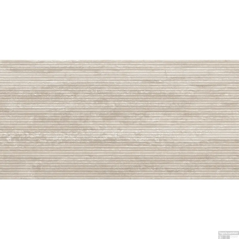 Vloertegel Elegance Alfalux Cannettato -Ribbel 60x120 cm 12 mm Mat Beige (Doosinhoud 1,44 M2) Tijdelijk Beschikbaar