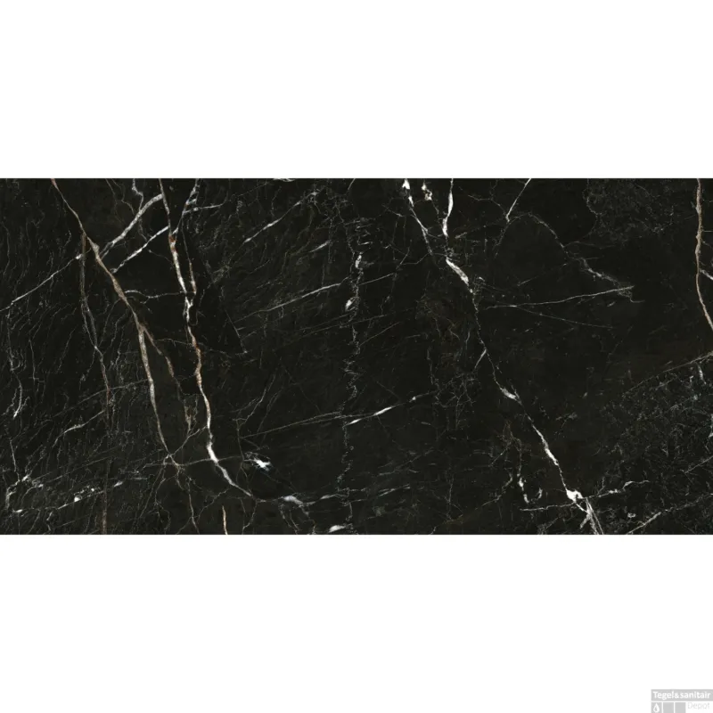 Vloertegel Navarti Storm Negro Marmerlook 60x120 cm (doosinhoud 1.44 m2) OP=OP Lage Prijs