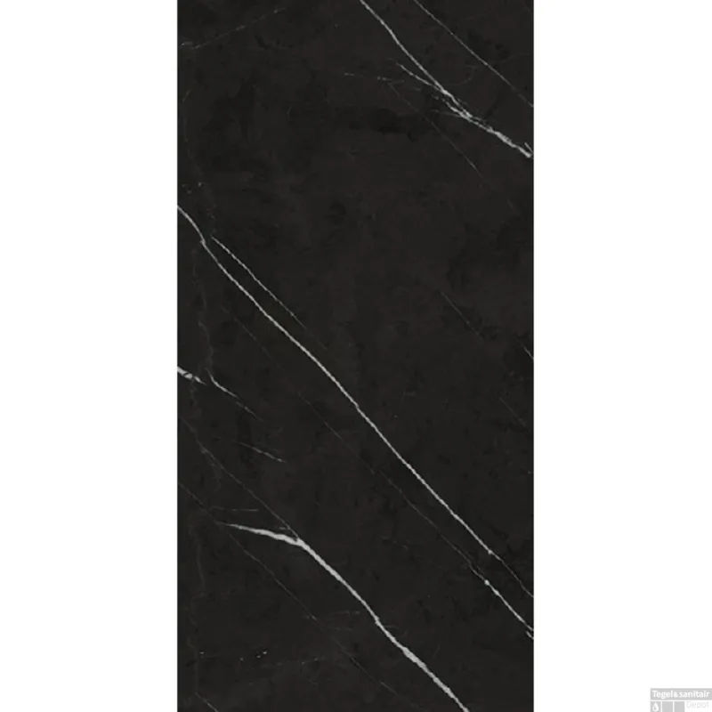 Bestseller Vloertegel Mykonos Excelsior Black 60x120cm Glans Marmerlook Zwart (Doosinhoud 1.44m2)
