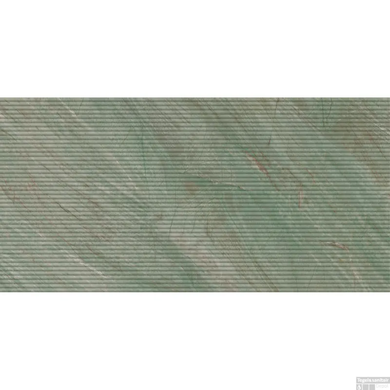 Vloertegel Elegance Alfalux Cannettato -Ribbel 60x120 cm 12 mm Mat Green (Doosinhoud 1,44 M2) Express Levering