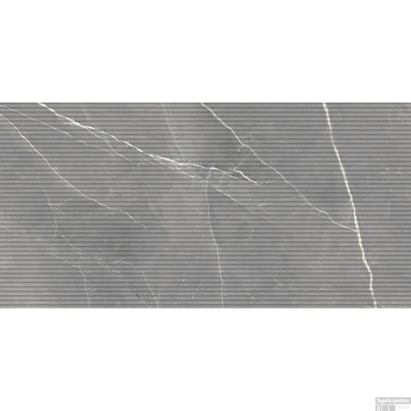 Vloertegel Elegance Alfalux Cannettato -Ribbel 60x120 cm 12 mm Mat Silver (Doosinhoud 1,44 M2) Betaalbaar