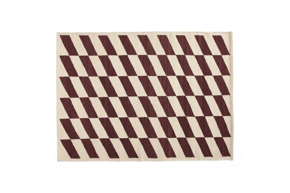 HAY Shift Kelim vloerkleed-140x200 cm-Burgundy Speciale Aanbieding