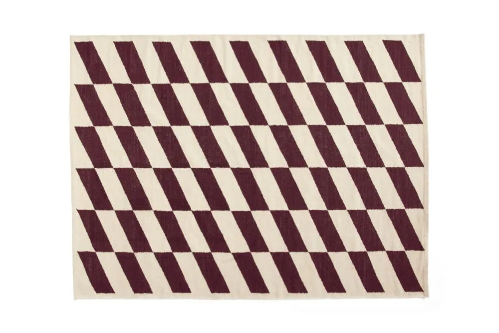 Koop Online HAY Shift Kelim vloerkleed-170x240 cm-Burgundy