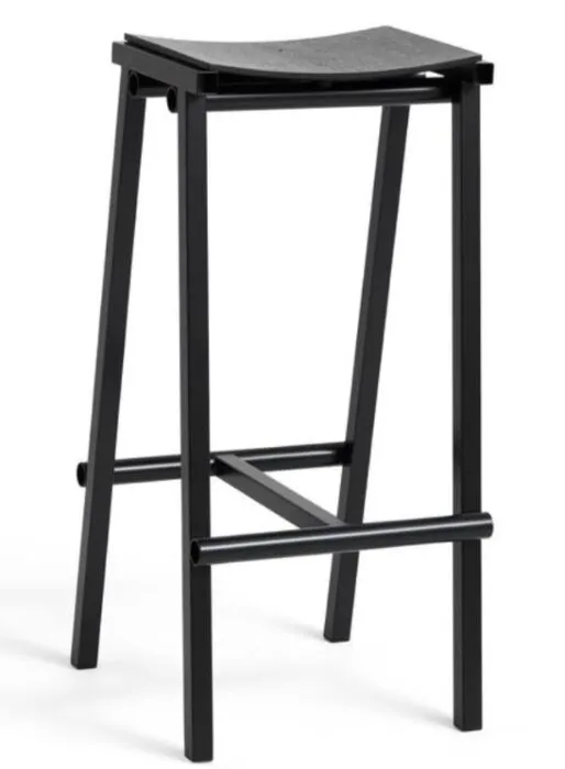 HAY Taburete 8 barkruk black water-based gelakt-Black-Zithoogte 65 cm Beperkte Voorraad