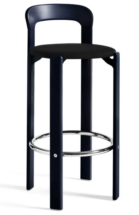 HAY Rey gestoffeerde barkruk-Deep Blue - Steelcut 190-Zithoogte 75 cm Favoriet