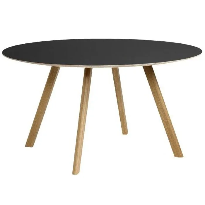 Hay Copenhague CPH25 water-based gelakt eiken onderstel tafel-Black-∅ 120 cm Seizoensaanbieding