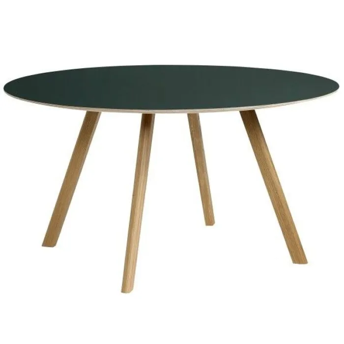 Shop Nu Hay Copenhague CPH25 water-based gelakt eiken onderstel tafel-Green-∅ 120 cm