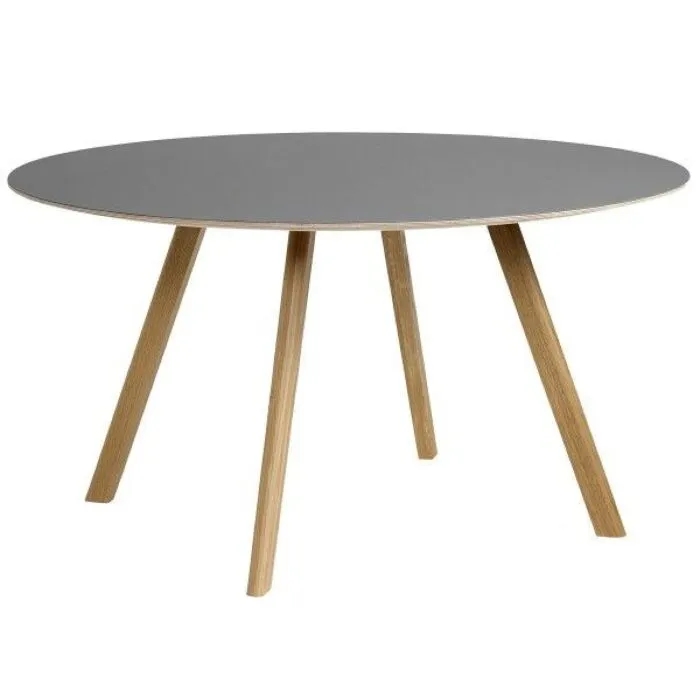 Hay Copenhague CPH25 water-based gelakt eiken onderstel tafel-Grey-∅ 120 cm Beperkte Voorraad