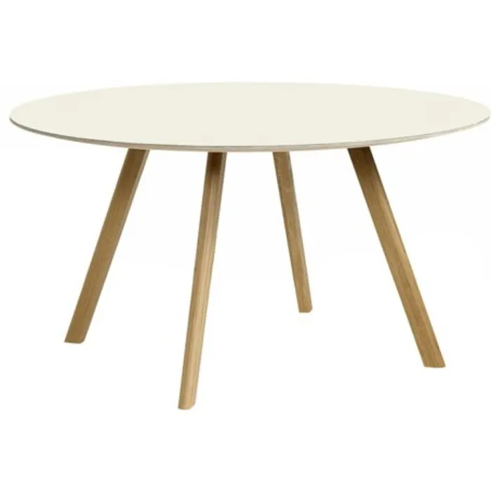 Hay Copenhague CPH25 water-based gelakt eiken onderstel tafel-Off-white-∅ 120 cm Bestseller
