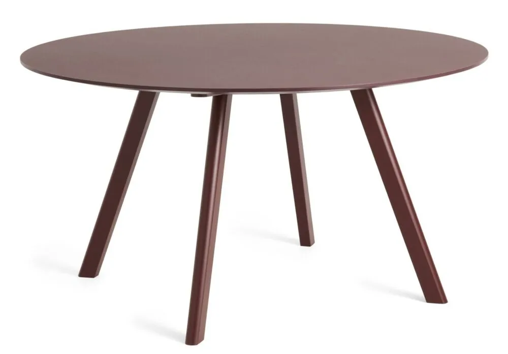 Koopje Hay Copenhague CPH25 water-based gelakt eiken onderstel tafel-Burgundy Lino-∅ 120 cm