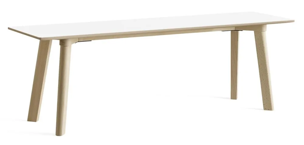 Beperkte Voorraad Hay CPH Deux 215 eetbank-Pearl white-Massief beuken onbehandeld-Lengte 140 cm