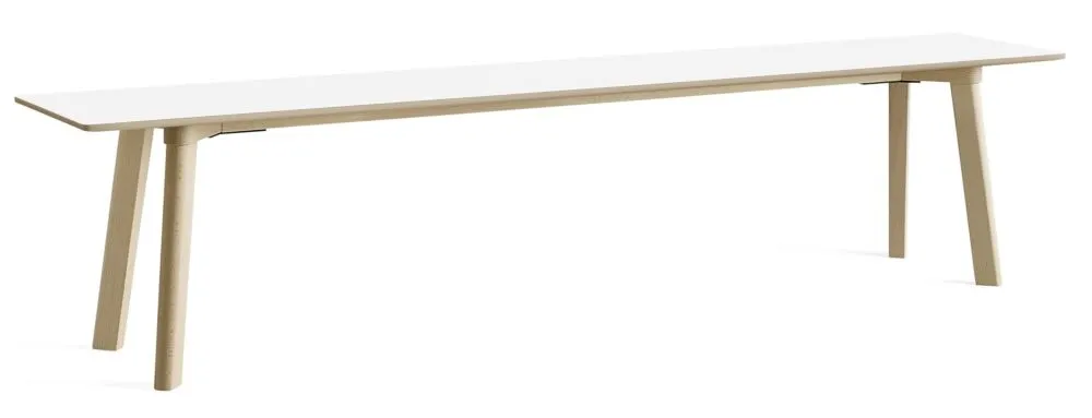 Hay CPH Deux 215 eetbank-Pearl white-Massief beuken onbehandeld-Lengte 200 cm Snelle Levering