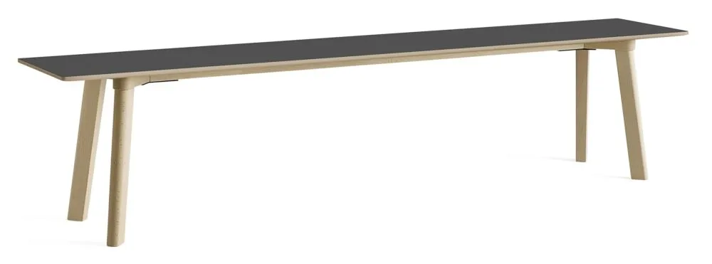 Hay CPH Deux 215 eetbank-Stone grey-Massief beuken onbehandeld-Lengte 200 cm Op = Op