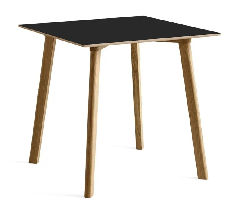 Hete Deal Hay CPH Deux 210 tafel 75x75-Ink black-Water-based gelakt eikenhout