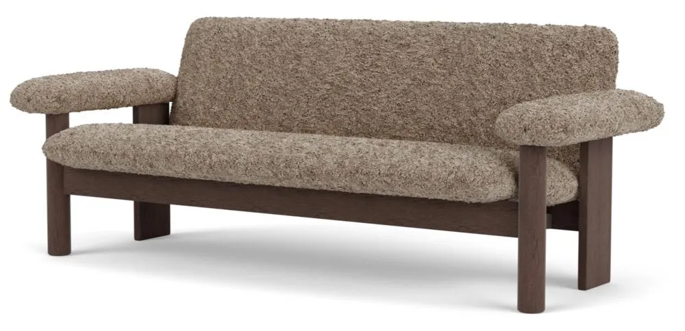 Hoge Kwaliteit Audo Copenhagen Brasilia bank -Sheepskin Sahara-Dark Stained Oak