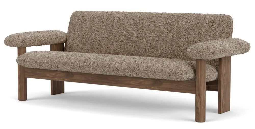 Seizoensaanbieding Audo Copenhagen Brasilia bank -Sheepskin Sahara-Walnut