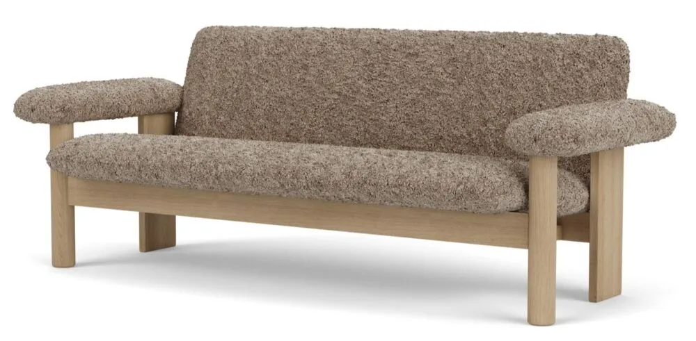 Audo Copenhagen Brasilia bank -Sheepskin Sahara-Natural Oak Beperkt Aanbod