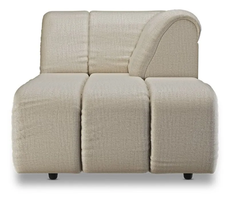 Weekendaanbieding HKliving Wave bank - Right Divan element-Ivory