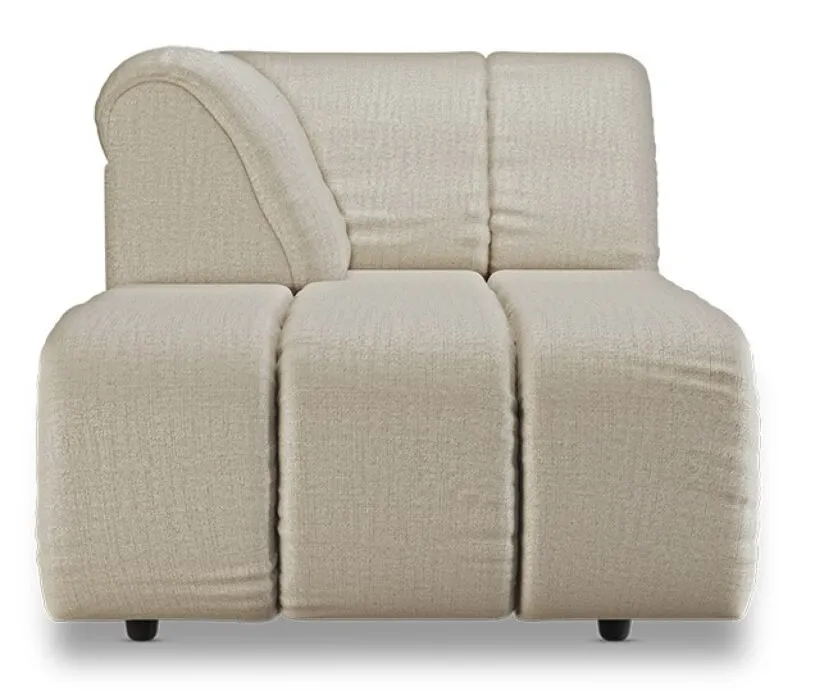 Aanbieding HKliving Wave bank - Left Divan element-Ivory