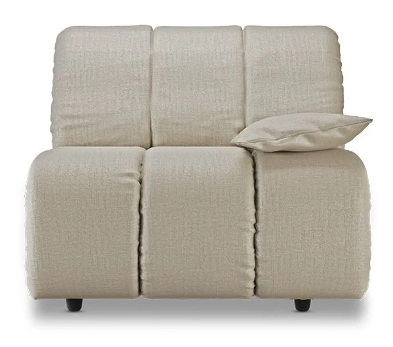 HKliving Wave bank - Right Low Arm element-Ivory Fabrieksprijs