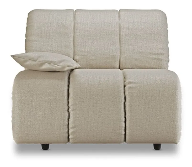 Gecertificeerd HKliving Wave bank - Left Low Arm element-Ivory