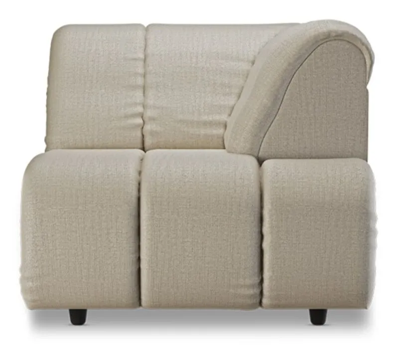 Fabrieksprijs HKliving Wave bank - Right High Arm element-Ivory