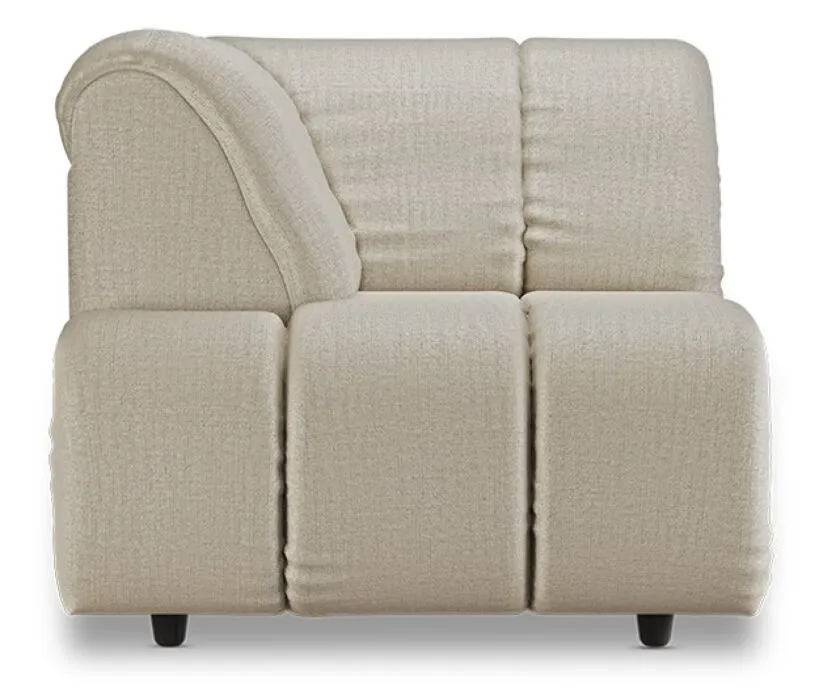 HKliving Wave bank - Left High Arm element-Ivory Direct Beschikbaar