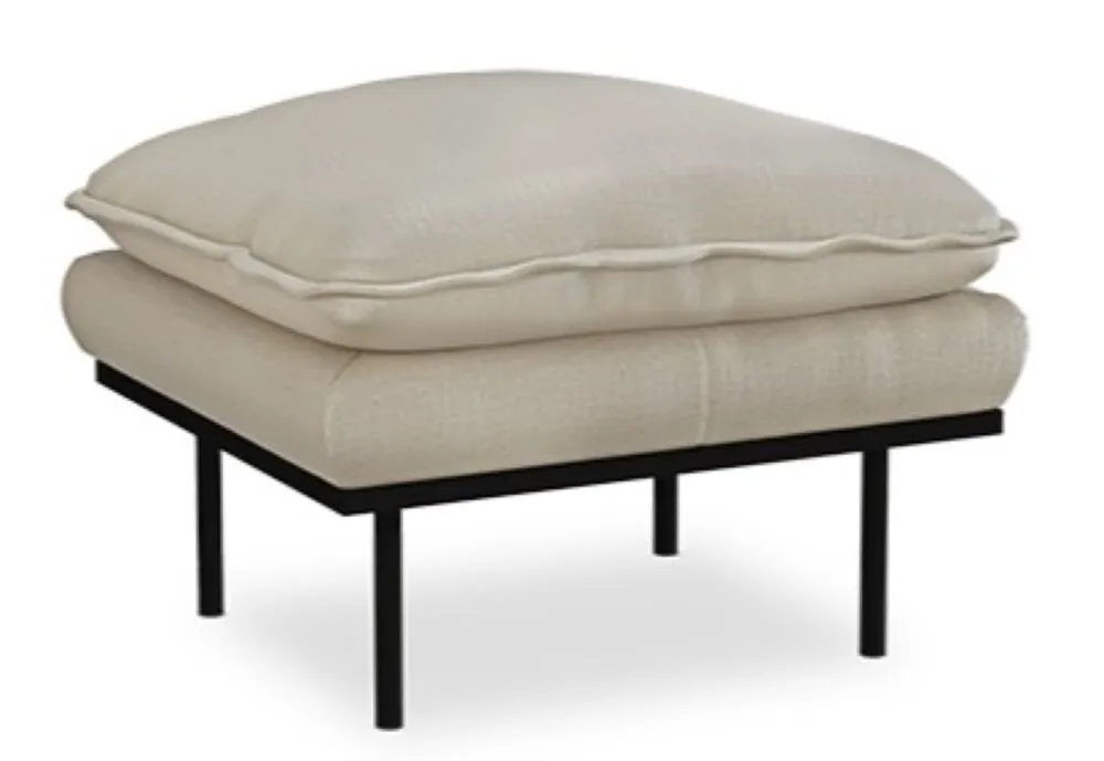 HKliving Retro hocker-Ivory Koop Online